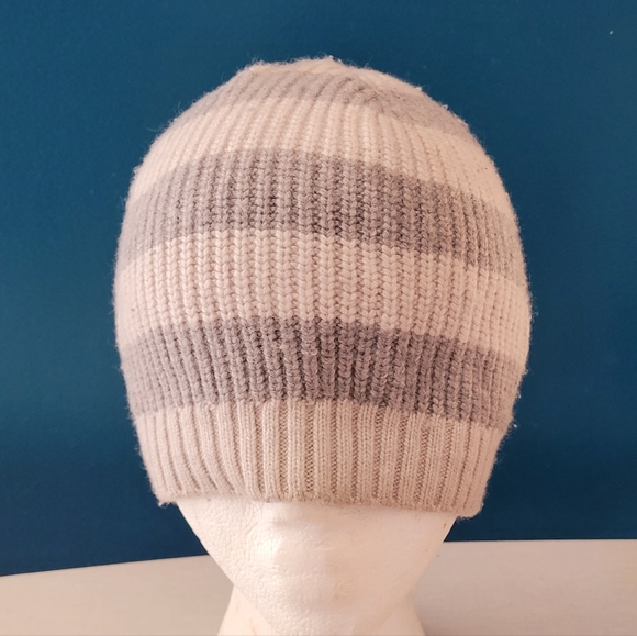 J Crew Women's Hat Size One Size Gray Striped Beanie Casual Outerwear - Picture 10 of 13